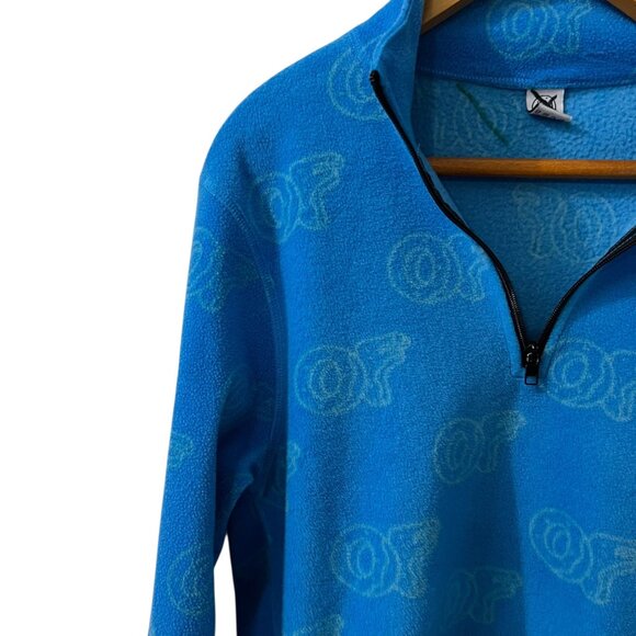 Odd Future Blue Fleece Quarter Zip Pull‎ Over Jacket Size Small - Picture 2 of 9